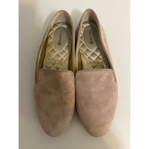 Birdies Beige Suede Slip On Flats Loafers Sz 8.5 - Picture 1 of 7